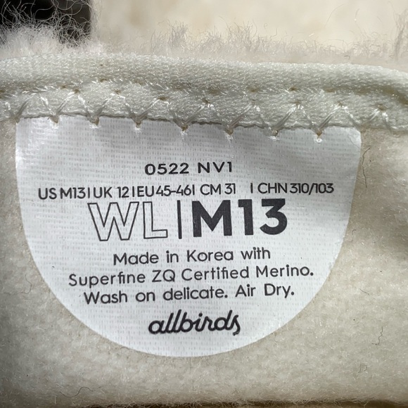 NEW‎ Wool Lounger Fluff Mens 13 Natural White Cream Merino Wool MF1MAWW130 - Picture 2 of 11